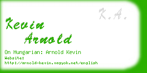 kevin arnold business card